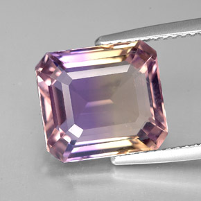 Amétrine Bicolore naturelle Taille émeraude, 5.87 ct, VVS
