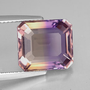 Amétrine Bicolore naturelle Taille émeraude, 5.87 ct, VVS