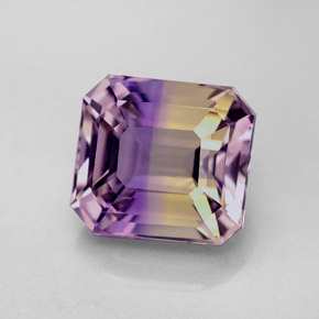 Amétrine bicolore naturelle taille émeraude, 6,01 ct, VVS
