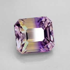 Amétrine bicolore naturelle taille émeraude, 6,01 ct, VVS