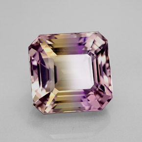 Amétrine bicolore naturelle taille émeraude, 6,99 ct, VVS