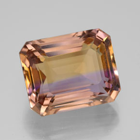 Amétrine bicolore naturelle taille émeraude, 8,03 ct, VVS