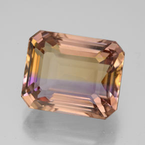 Amétrine bicolore naturelle taille émeraude, 8,03 ct, VVS