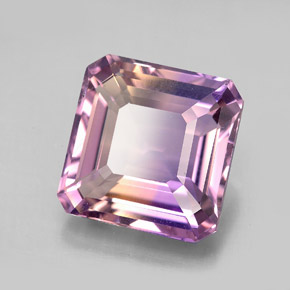 Amétrine bicolore naturelle taille émeraude, 8,21 ct, VVS-VS