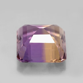 Amétrine bicolore naturelle taille émeraude, 8,21 ct, VVS-VS