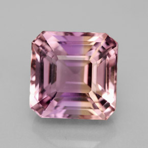 Amétrine bicolore naturelle taille émeraude, 7,37 ct, VVS-VS