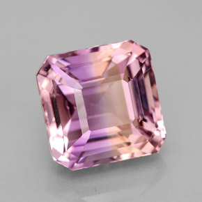 Amétrine bicolore naturelle taille émeraude, 7,37 ct, VVS-VS