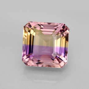 Amétrine bicolore naturelle taille émeraude, 7,09 ct, IF