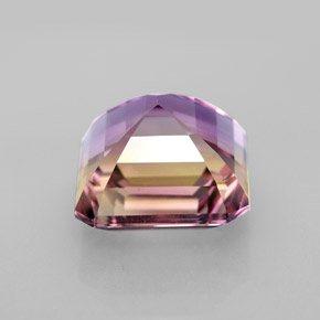 Amétrine bicolore naturelle taille émeraude, 7,09 ct, IF