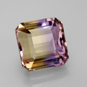 Amétrine bicolore naturelle taille émeraude, 6,74 ct, VVS