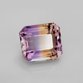 Amétrine bicolore naturelle taille émeraude, 5,79 ct, VVS