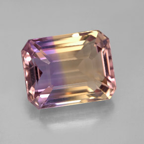 Amétrine bicolore naturelle taille émeraude, 7,94 ct, VVS