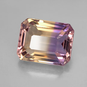 Amétrine bicolore naturelle taille émeraude, 7,94 ct, VVS