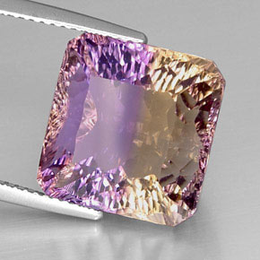 Amétrine Bicolore naturelle Taille émeraude, 13.59 ct, VVS
