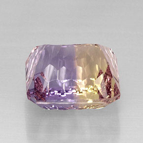 Amétrine bicolore naturelle taille émeraude, 14,42 ct, VVS
