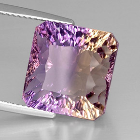 Amétrine bicolore naturelle taille émeraude, 10,91 ct, VVS-VS