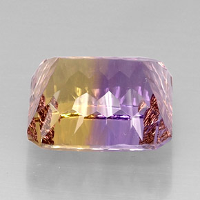 Amétrine bicolore naturelle taille émeraude, 14,51 ct, VVS-VS