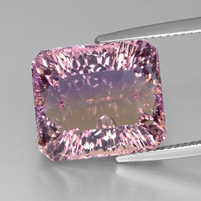 Amétrine bicolore naturelle taille émeraude, 13,31 ct, VVS