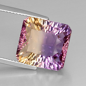 Amétrine bicolore naturelle taille émeraude, 9,01 ct, VVS-VS
