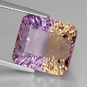 Amétrine Bicolore naturelle Taille émeraude, 11.04 ct, VVS