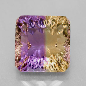 Amétrine bicolore naturelle taille émeraude, 10,35 ct, VVS