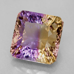 Amétrine bicolore naturelle taille émeraude, 10,35 ct, VVS