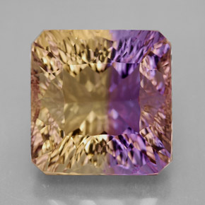 Amétrine bicolore naturelle taille émeraude, 14,81 ct, VVS