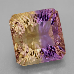 Amétrine bicolore naturelle taille émeraude, 14,81 ct, VVS