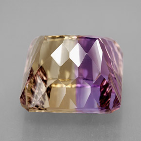 Amétrine bicolore naturelle taille émeraude, 14,81 ct, VVS