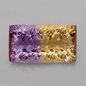 Amétrine bicolore naturelle baguette, 11,79 ct, VVS-VS