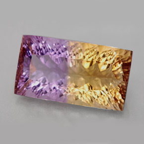 Amétrine bicolore naturelle baguette, 11,79 ct, VVS-VS