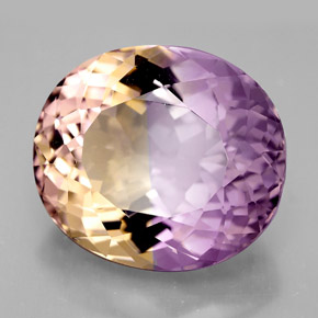Amétrine bicolore naturelle coupe ovale, 14,82 ct, IF
