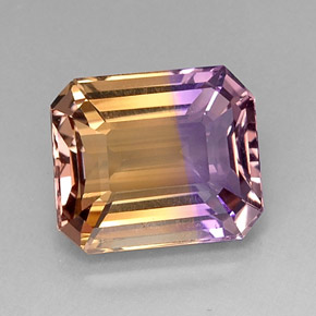 Amétrine bicolore naturelle taille émeraude, 9,78 ct, VVS