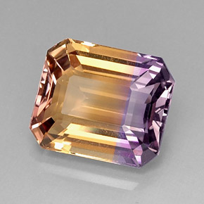 Amétrine bicolore naturelle taille émeraude, 9,78 ct, VVS