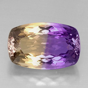 Amétrine Bicolore naturelle Coupe coussin, 12.47 ct, VVS-VS