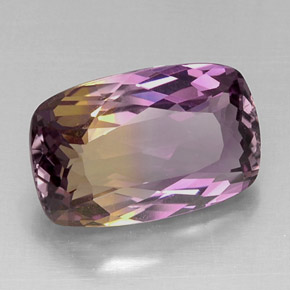 Amétrine bicolore naturelle coupe coussin, 10,66 ct, VVS