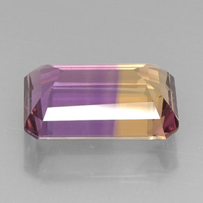 Amétrine bicolore naturelle taille émeraude, 10,41 ct, VVS-VS