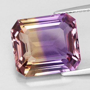 Amétrine Bicolore naturelle Taille émeraude, 10.08 ct, VVS-VS