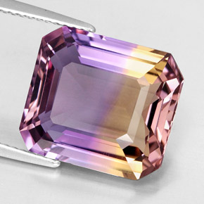 Amétrine Bicolore naturelle Taille émeraude, 10.08 ct, VVS-VS