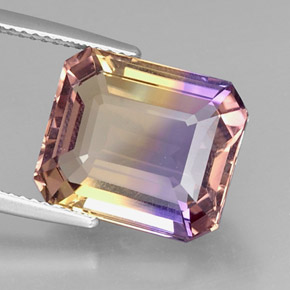 Amétrine Bicolore naturelle Taille émeraude, 9.61 ct, VVS
