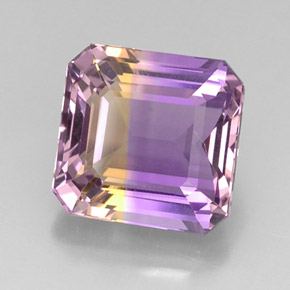 Amétrine bicolore naturelle taille émeraude, 12,11 ct, VVS