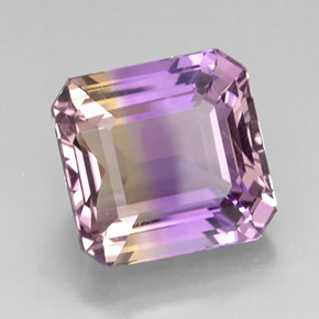 Amétrine bicolore naturelle taille émeraude, 12,11 ct, VVS