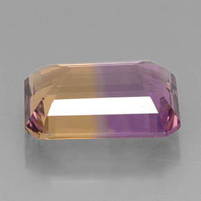 Amétrine bicolore naturelle taille émeraude, 11,28 ct, VVS-VS