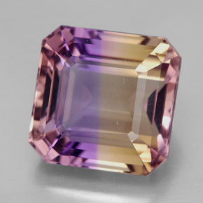 Amétrine bicolore naturelle taille émeraude, 10,83 ct, VVS-VS
