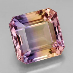Amétrine bicolore naturelle taille émeraude, 10,83 ct, VVS-VS