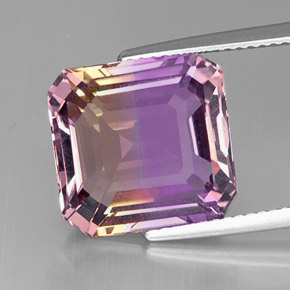 Amétrine bicolore naturelle taille émeraude, 9,94 ct, VVS
