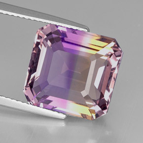 Amétrine bicolore naturelle taille émeraude, 9,94 ct, VVS