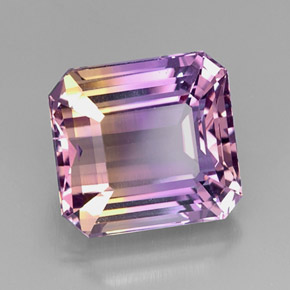 Amétrine bicolore naturelle taille émeraude, 11,17 ct, VVS
