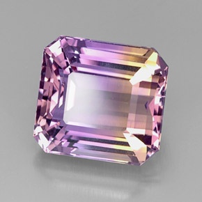 Amétrine bicolore naturelle taille émeraude, 11,17 ct, VVS