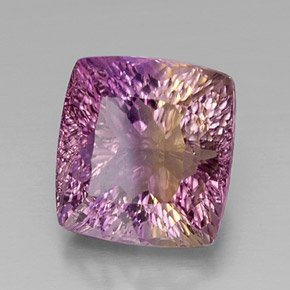 Amétrine bicolore naturelle coupe coussin, 12,65 ct, VVS